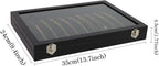Wudygirl Necklace Organizer 20 Hooks Jewelry Organizer Jewelry Display Stackable Glass Top Lockable Black Velvet Boxes(Necklace Tray)