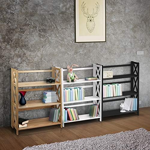 Casual Home Montego 3-Shelf Folding Bookcase, Black (New)