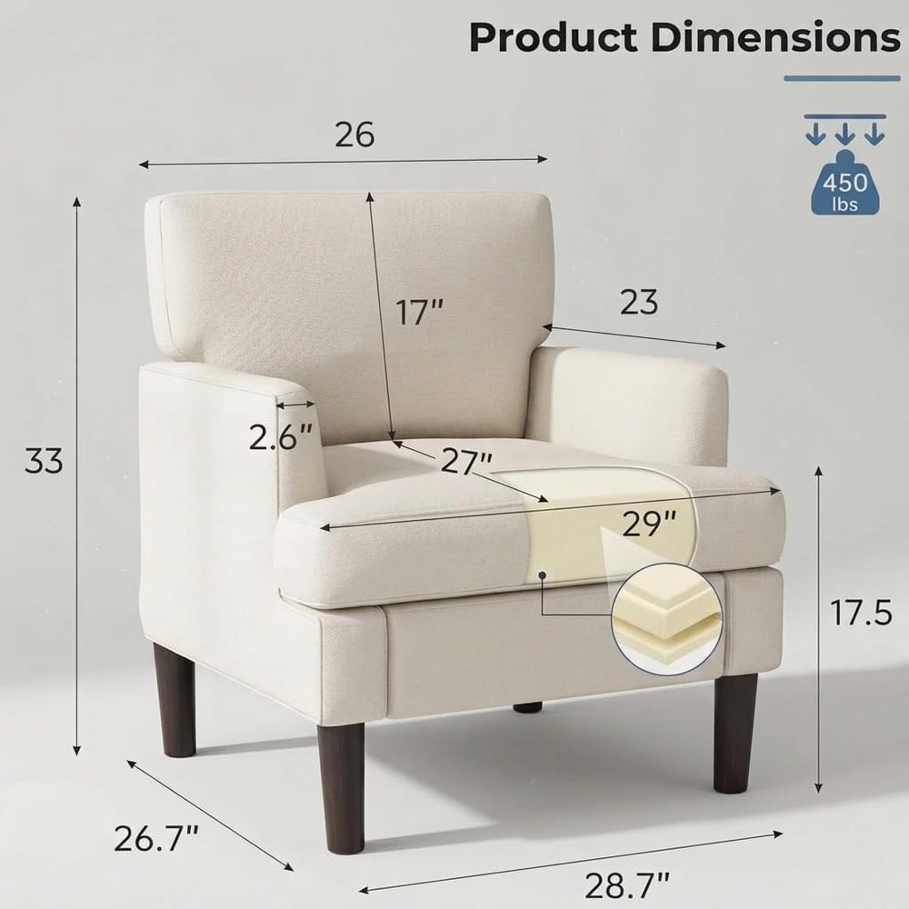 Kromax Accent Chair for Living Room, No Screws Assembly Required, Beige