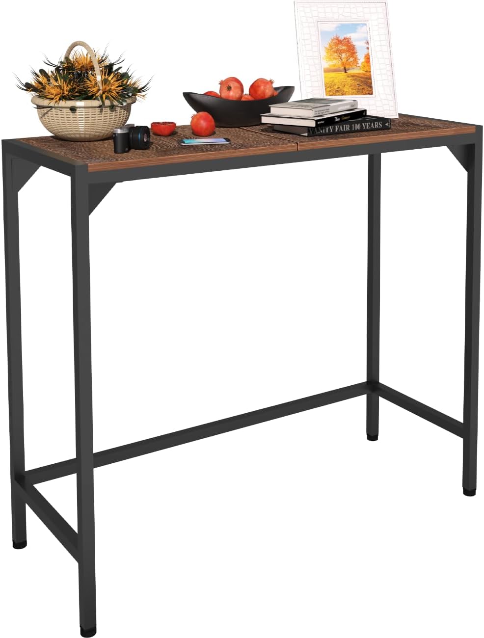 Industrial 33" Narrow Console Table, Sofa Table for Entryway, Couch Tabl...