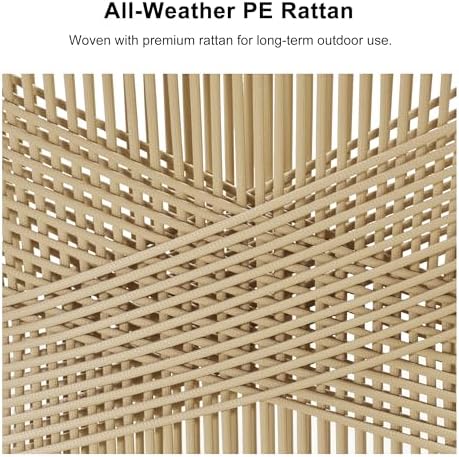PURPLE LEAF Outdoor Dining Set 9 Pieces Aluminum PE Rattan Champagne