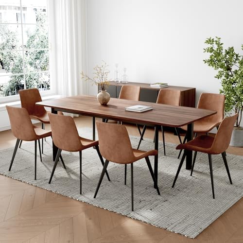 HIPIHOM Extendable Dining Table Set for 8, Walnut Kitchen Table with Chairs |...