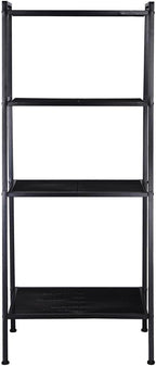 Yescom 4 Tier Metal Ladder Shelf Bookshelf Bookcase Leaning Storage Rack A Frame Corner Display Plant Vertical Black