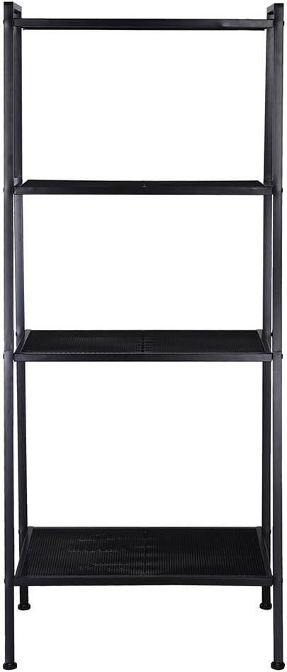 Yescom 4 Tier Metal Ladder Shelf Bookshelf Bookcase Leaning Storage Rack A Frame Corner Display Plant Vertical Black