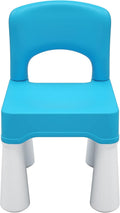 burgkidz Toddler Chair for Kids Ages 2-4, Plastic Kids Chair with 9.3" Seat Height, Lightweight & Durable, Easy-Clean for Indoor/Outdoor Use, Favorite Calming Blue for Boys Girls