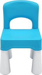 burgkidz Toddler Chair for Kids Ages 2-4, Plastic Kids Chair with 9.3" Seat Height, Lightweight & Durable, Easy-Clean for Indoor/Outdoor Use, Favorite Calming Blue for Boys Girls