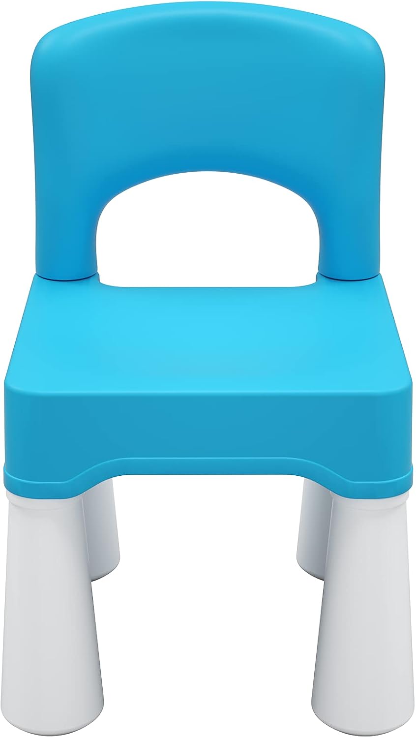 burgkidz Toddler Chair for Kids Ages 2-4, Plastic Kids Chair with 9.3" Seat Height, Lightweight & Durable, Easy-Clean for Indoor/Outdoor Use, Favorite Calming Blue for Boys Girls