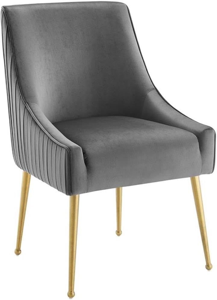 Modway Discern Pleated Back Upholstered Performance Velvet Dining Chair, Gray