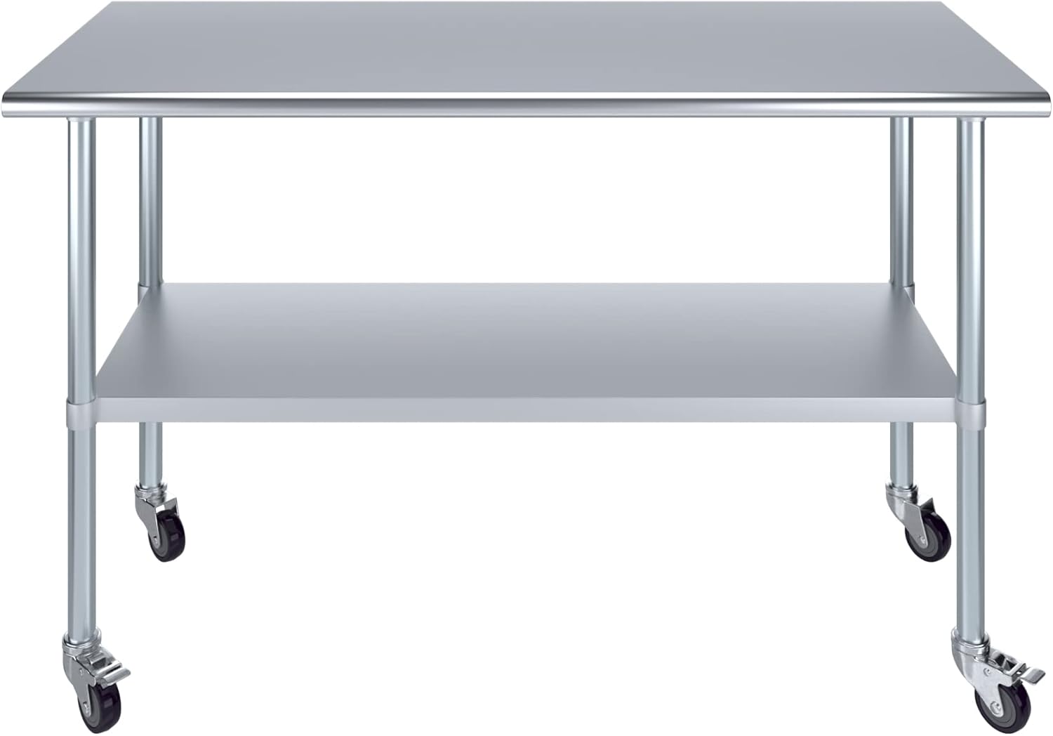 AmGood 60" Long x 24" Deep Stainless Steel Table with Casters