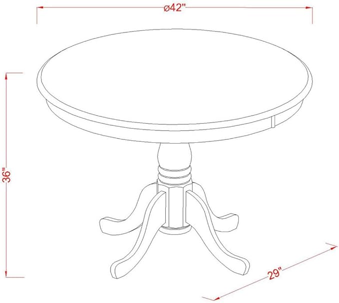 East West Furniture TRCH5-BLK-W 5 Piece Counter Height Pub Set Includes a Round Dining Table and 4 Kitchen Dining Chairs, 42x42 Inch, Black & Cherry