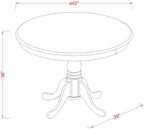 East West Furniture TRCH3-BLK-W 3 Piece Counter Height Dining Table Set Contains a Round Wooden Table and 2 Kitchen Dining Chairs, 42x42 Inch, Black & Cherry