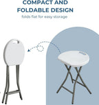 Standard Folding Stool | Portable, Lightweight Foldable Stool with 150lbs Weight Capacity | Ideal for Kitchen, Desks, Camping & Extra Seating | Folding Stool With Handle & Protective Feet | White (1)
