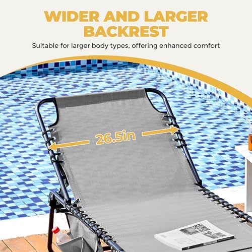 Yaheetech 26.4" Tanning Chair with Face Hole, 5-Position Adjustable, Gra...