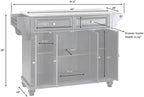 Pemberly Row Modern Natural Wood Top Kitchen Island in Mahogany