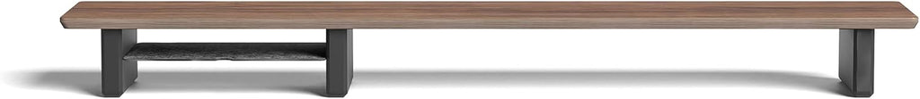 Raico Desk Cockpit Shelf Monitor Stand System Dual Screen Setup Wood Large Desk Accessory Organizer Unit (Walnut, Full Length v2 | 45.7 Inches)