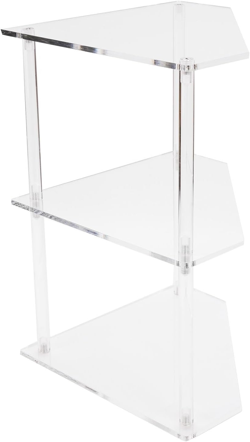 Acrylic Side Table, 3 Tier Corner Shelf Stand End Table Corner Display Rack S...