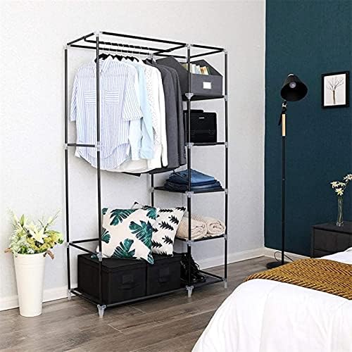 Wardrobe Black Canvas Closet Wardrobe Household Portable Clothes Shoe Storage...