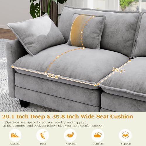 Hanherry Modular Sectional Sofa,Cloud Couch for Living Room,Modern Deep Seat ...