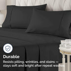 King Pillow Cases - 2 Pack - Super Soft Pillowcase Covers - Envelope Enclosure - Hotel Quality Pillow Protectors - Wrinkle Free, Fade, Shrink & Stain Resistant - Machine Washable - 20" x 40" (Black)