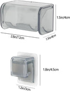 Wall-Mounted Toothbrush Holder with Cover, 2-Slot Organizer with Toothpaste Clip for Bathroom, Shower (Clear Combination 1)
