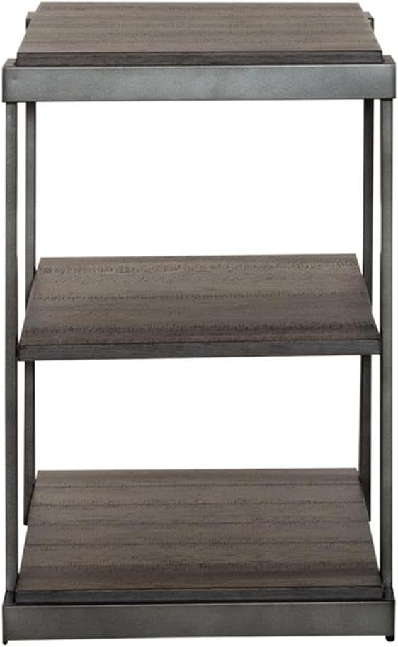 Pemberly Row 3-Piece Living Room Table Set, Metal Frame and Gray Wirebrush Fi...