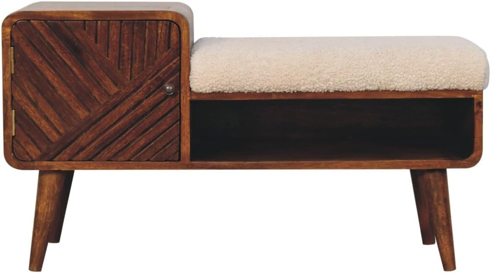 Furniture Solid Wood Boucle Carved Chestnut Telephone Table
