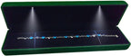 GBYAN Velvet Chain Necklace Box with LED Light, Long Bracelet Storage Case, Jewelry Display Gift Box for Engagement, Anniversary,Wedding and Birthday,Emerald Green