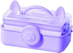 Bow Knot Hair Accessories Organizer Box - Cute Dust Proof Childrens Jewelry Storage Box, 3 Layers Plastic Storage Box for Clips, Headbands, Bands, Jewelry, etc