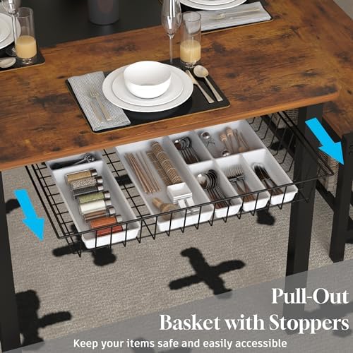Dining Table Set for 4-6 with 2 Benches and 2 Chairs