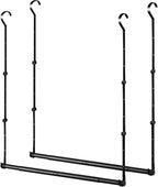 Adjustable Closet Rods for Hanging Clothes 2 Pack Heavy Duty Closet Extender Hanging Rod Double Hanging Closet Bar Space-Saving Closet Lower Extender for Clothing Organizer