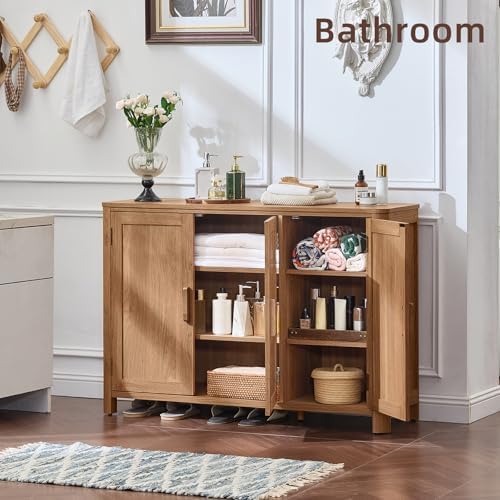 Joaxswe Sideboard Buffet Cabinet with Storage, 46" Arc-Shaped Credenza