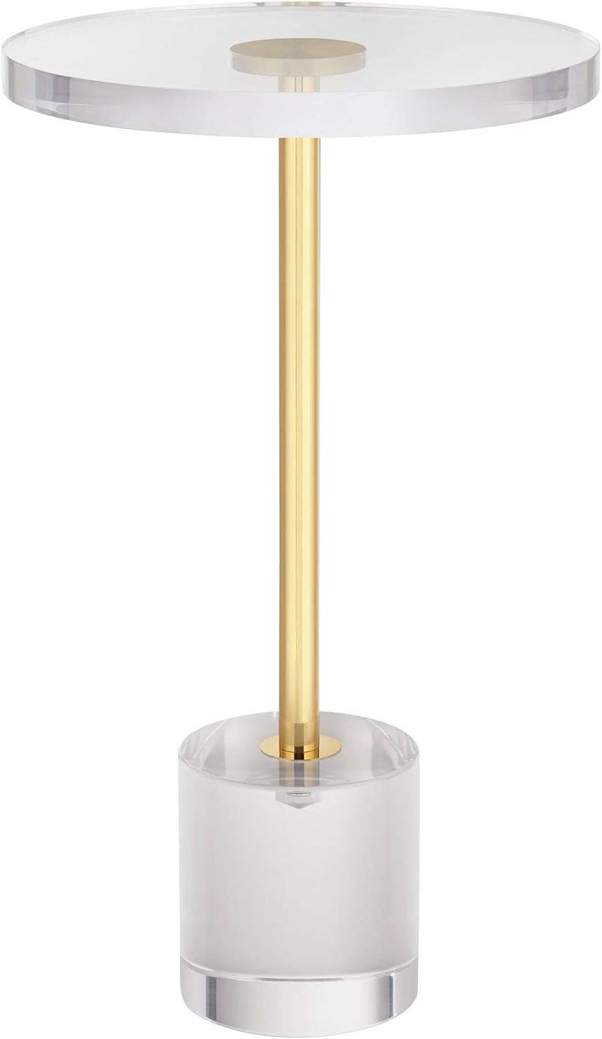 Studio 55D Callie 14" Wide Gold and Clear Acrylic Round Side Table
