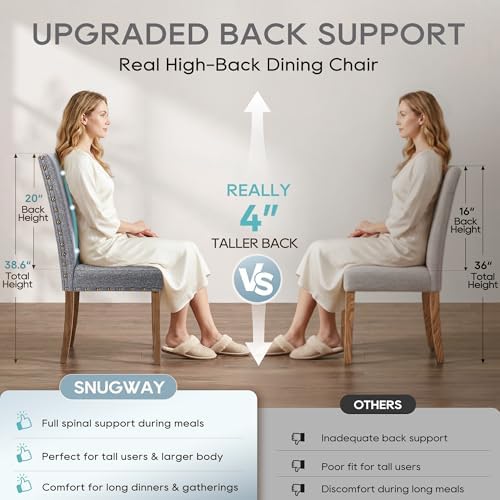 Upholstered Dining Chair Modern Stylish Fabric Kitchen Diner, Set of 4