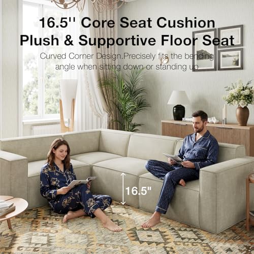 Novilla Modular Sectional Sofa, No Assembly Cloud Sectional Couch with Smarts...