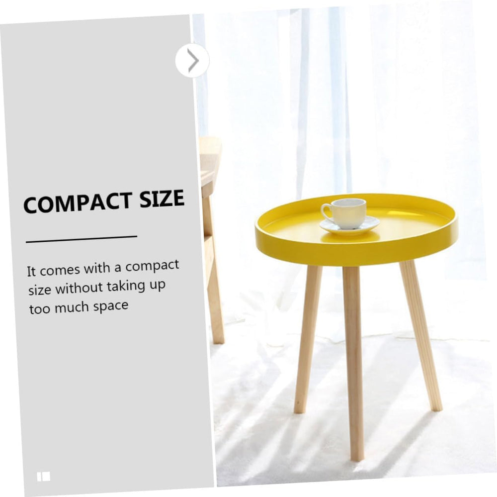 Nordic Style Mini Round Tea Table Small Yellow Sofa Side Table for Living Roo...