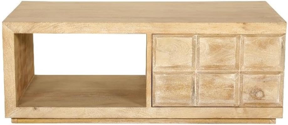 Pemberly Row 3Pc Wood Cocktail and End Table Set, Bleached Natural Finish, Ma...