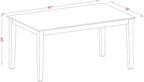 East West Furniture CAAB7-MAH-72 7 Piece Kitchen Table & Chairs Set Consist of a Rectangle Dining Room Table and 6 Firebrick Red Faux Leather Upholstered Chairs, 36x60 Inch, Mahogany