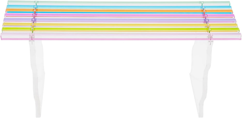 Acrylic Entryway Bench, 35" Rainbow Bench for Indoor Shoe Changing Shoe ...