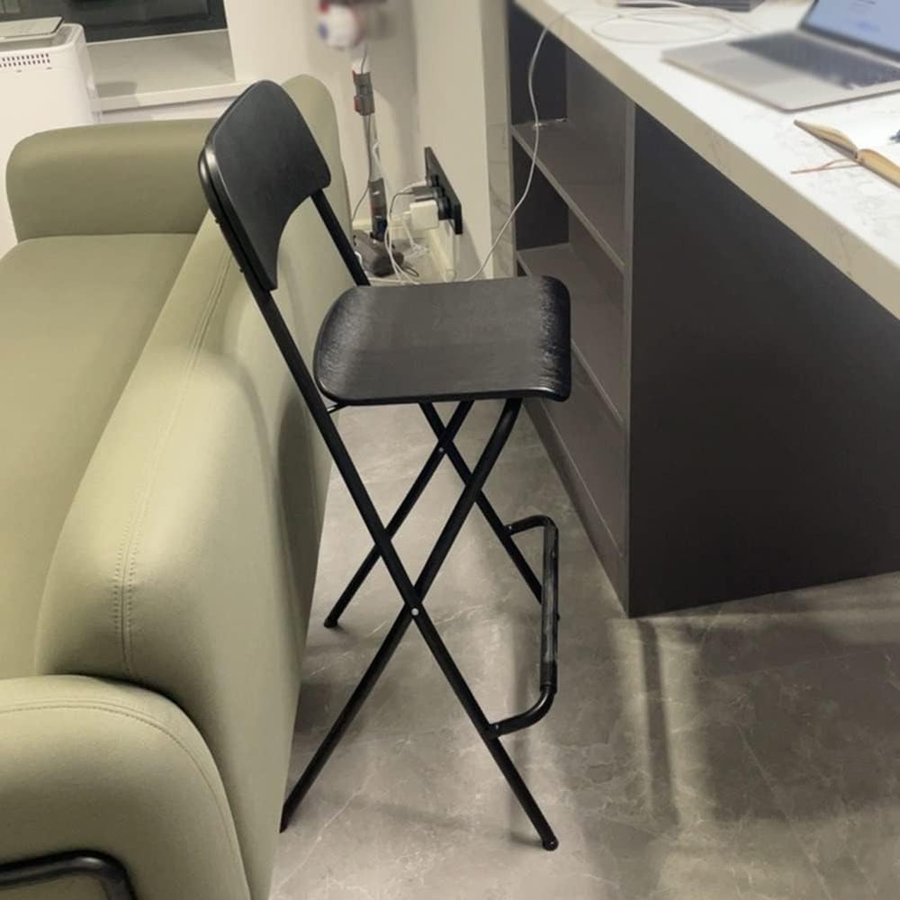 29 inch Folding Breakfast Bar Stool with Backrest,Counter Height Modern Tall ...