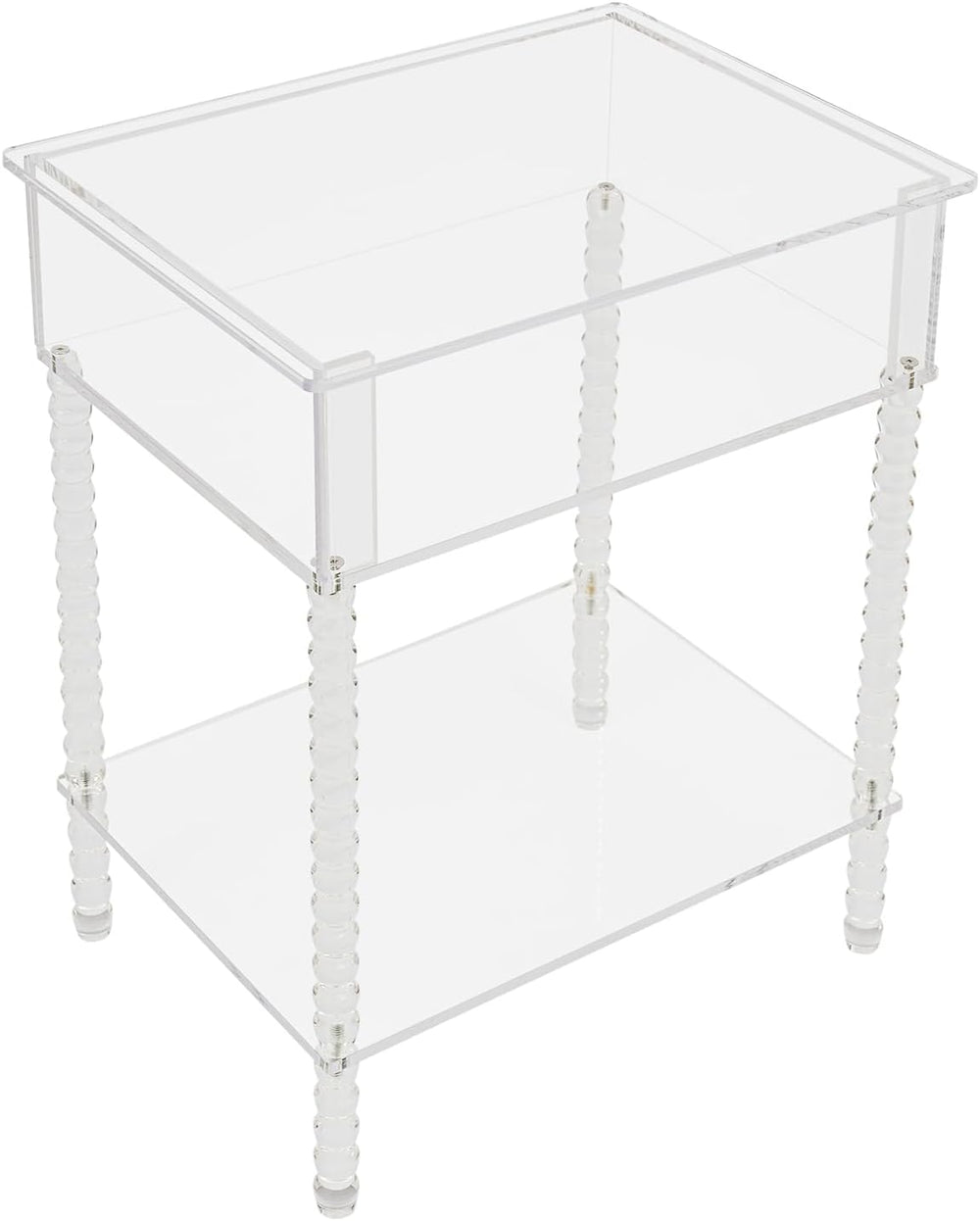 Acrylic Side Table, End Table with Storage, Small Bedside Table Accent Table,...
