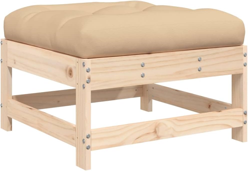 vidaXL Patio Furniture, Outdoor Ottoman Patio Footstool, Footrest Seat with C...