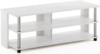 Furinno Turn-N-Tube Shoe Rack, 3-Tier Shoe Organizer, Compact Shoe Storage with Open Shelves and Stainless Steel Tubes, 15.5 x 41.1 x 15.8, for Closet Entryway, Office, Garage, White Oak