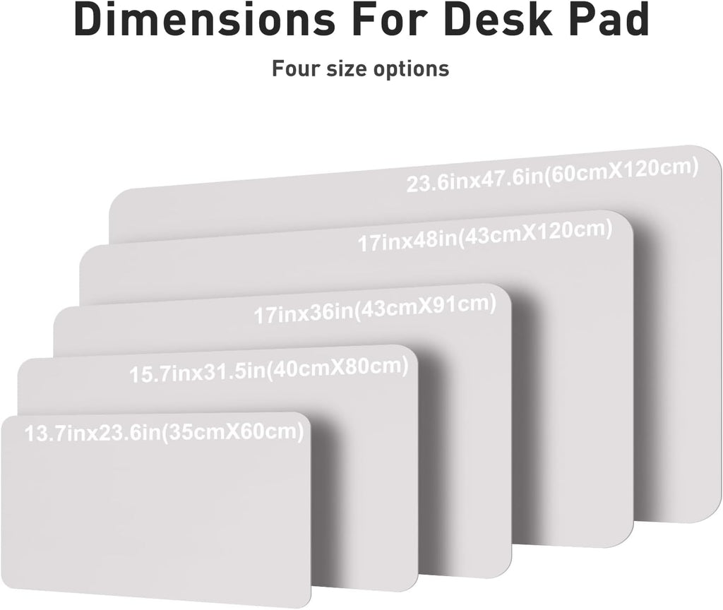 Aothia Faux Leather Desk Mat – Large Mouse Pad, Non-Slip PU Leather Blotter, Waterproof Writing Surface for Office and Home (Pale Lavender White, 47.2" x 23.6")
