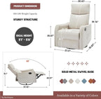 360 Swivel Rocker Recliner Chair for Adults with Heat Massage Function Adjustable Backrest Footrest Glider Reclining Chair for Bedroom Living Room Office