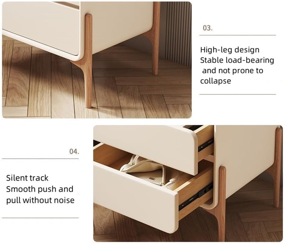 Modern Two-Drawer Bedside Table Free Installation Boudoir Storage Cabinet Sty...