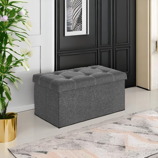 SONGMICS Mazie Collection - 30 Inches Ottoman Storage Bench, 21 Gal. Folding ...