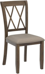Roundhill Furniture Windvale Fabric Upholstered Dining Chair, Set of 2, Brown