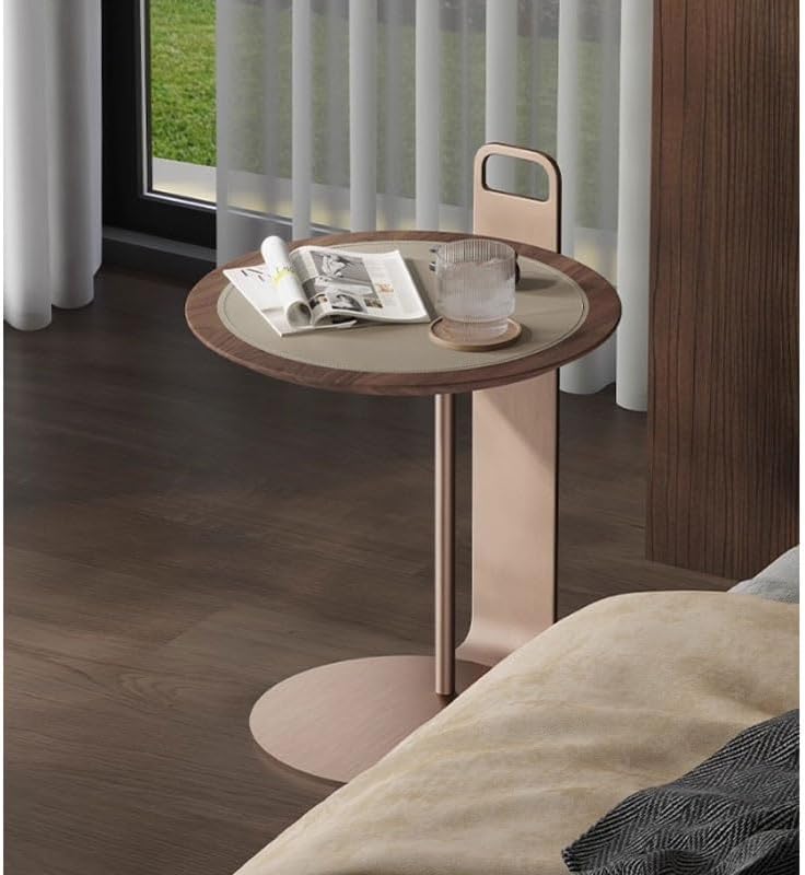 Living Room Sofa Side Table Tea Light Luxury Home Bedroom Saddle Leather Stor...