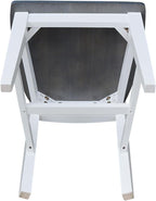 International Concepts Set of Two Tall Mission Chairs, White/Heather gray