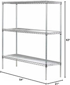 Omega 21" Deep x 54" Wide x 63" High 3 Tier Gray Starter Shelving Unit